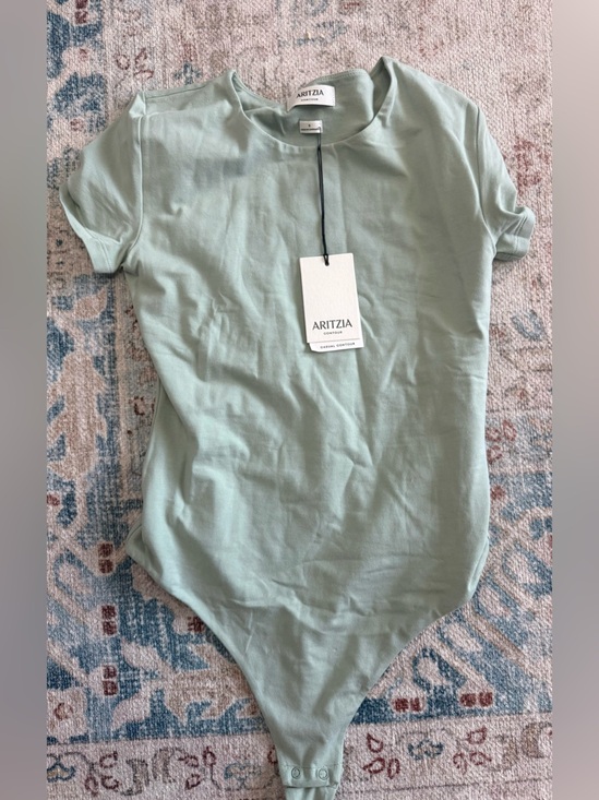 Aritzia Tops - Aritzia Casual Contour Crew Bodysuit Terrace Sage S
